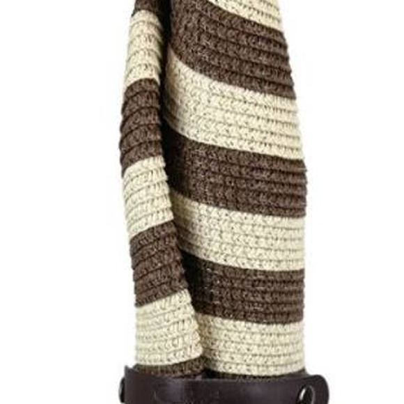 Brown Cream Stripe Foldable Packable Travel Sun Hat - Picture 2 of 5